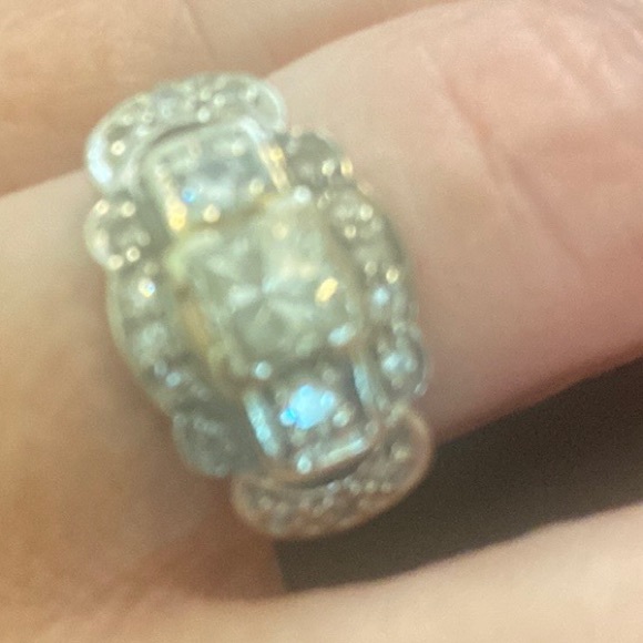 Art deco diamond ring 1940s center stone 1 ct - Picture 2 of 5